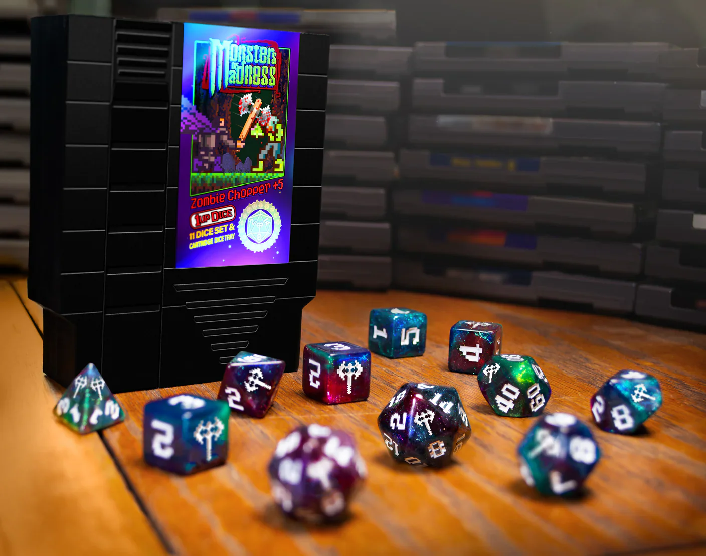 1UP Dice Zombie Chopper | RPG Polyhedral Dice Set | Infinite Black - Image 4