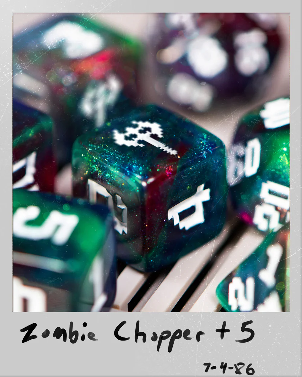 1UP Dice Zombie Chopper | RPG Polyhedral Dice Set | Infinite Black - Image 5