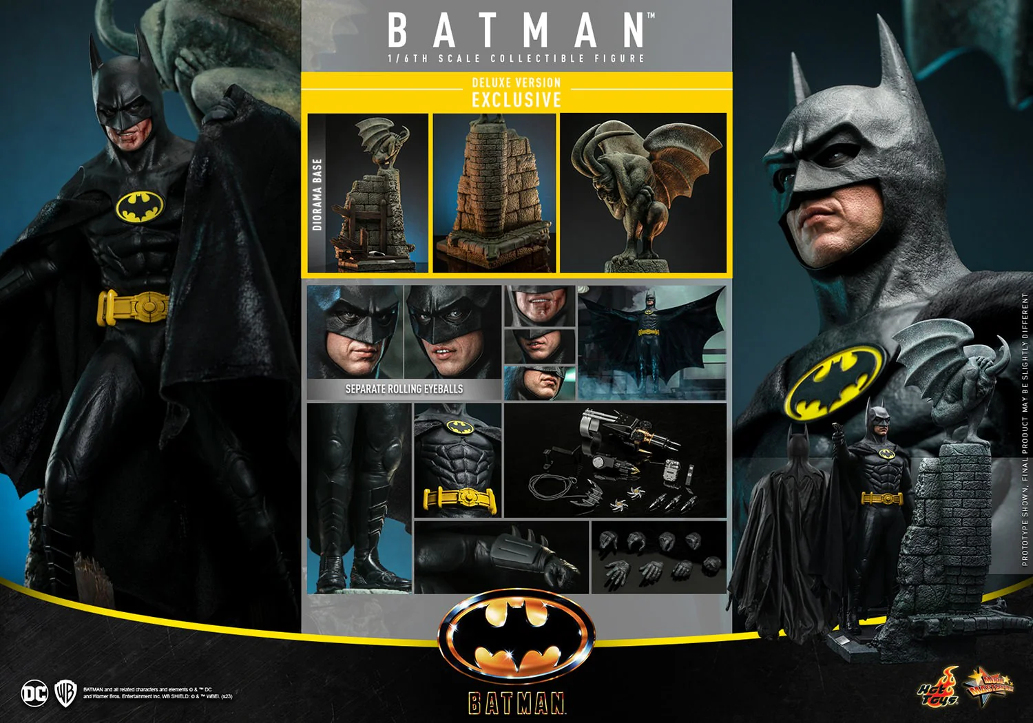 Batman Sixth Scale Collectible Figure (Deluxe Version) – Batman (1989) (Hot Toys MMS693) | Heroes World - Image 8