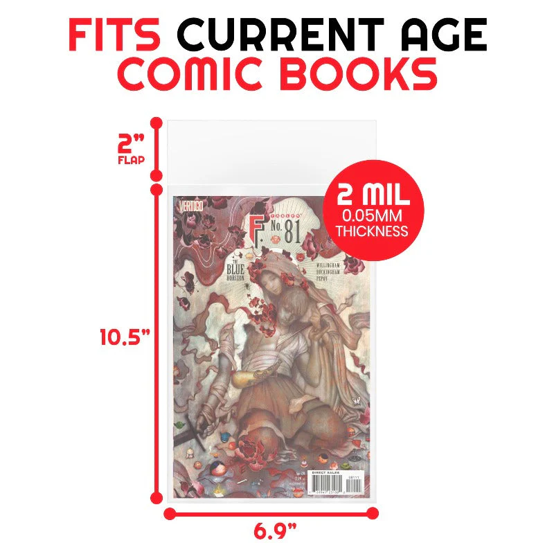 Current Age Comic Bags - 2MIL - 100 pack (EVORETRO) - Image 5