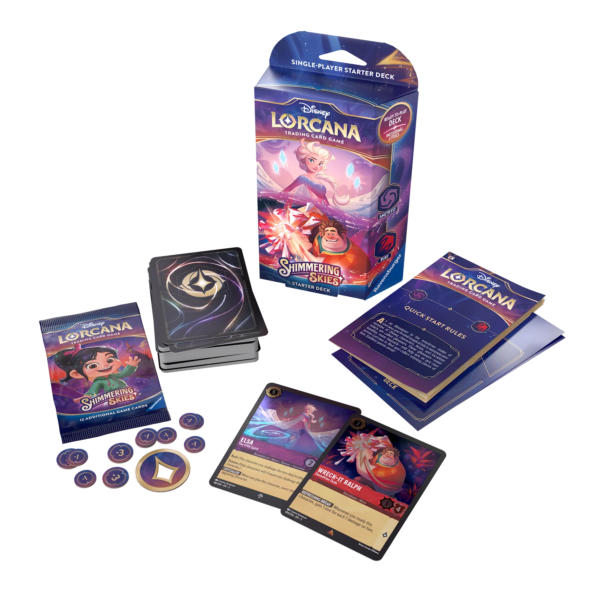 DISNEY LORCANA: SHIMMERING SKIES AMETHYST/RUBY STARTER DECK
