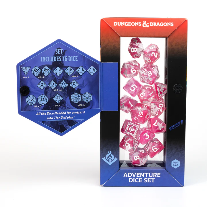 DND ADVENTURE DICE BUNDLE - WIZARD PINK DICE - Image 2
