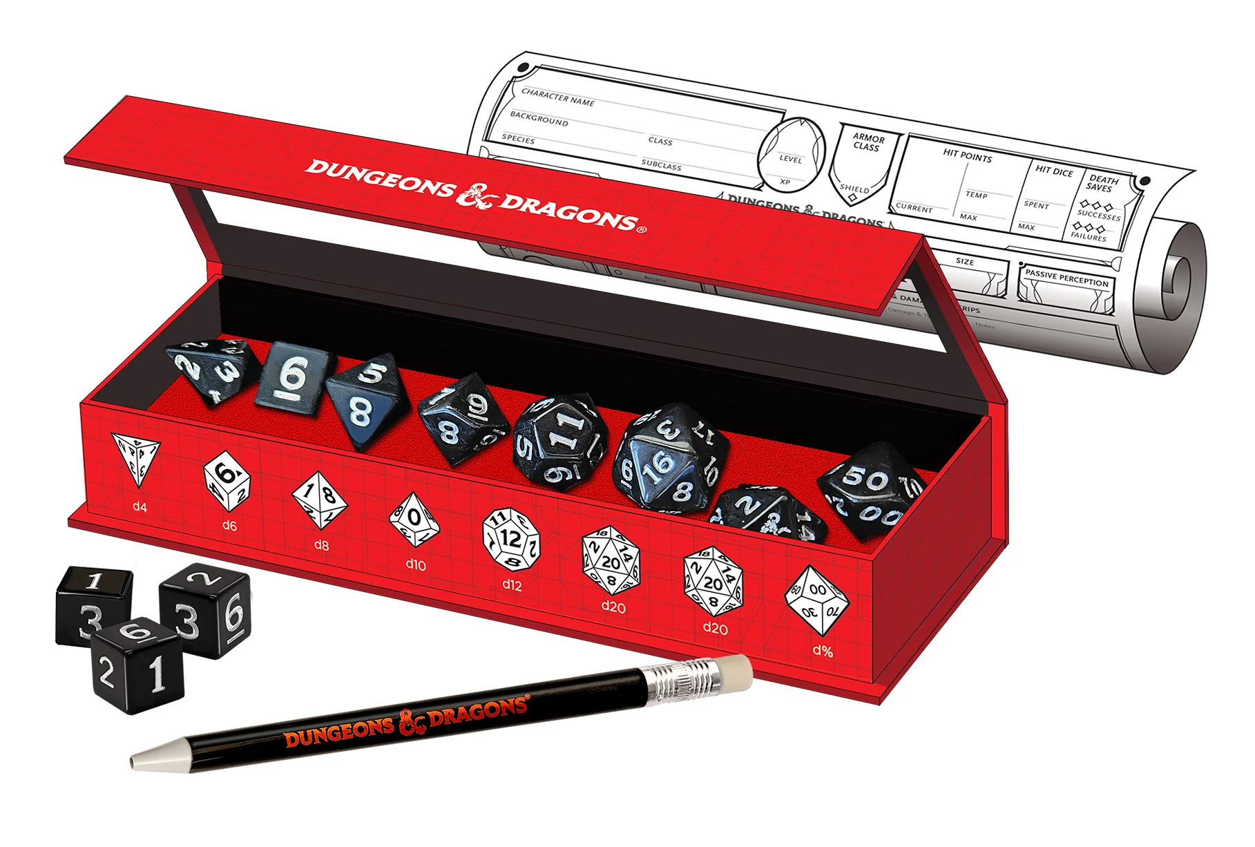 DND NEW ADVENTURER SET BLACK DICE | Sirius Dice - Image 2