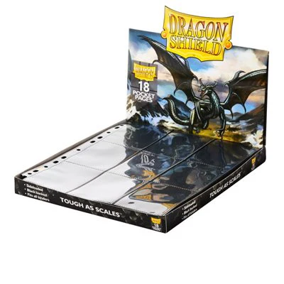 Dragon Shield: 18-Pocket Sideloader pages (Clear Black Backed) 50 Pack