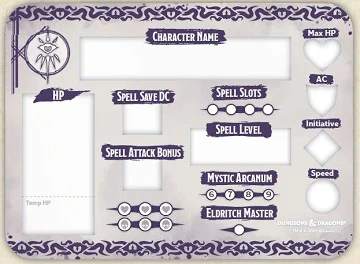 Dungeons & Dragons: Token Set- Warlock