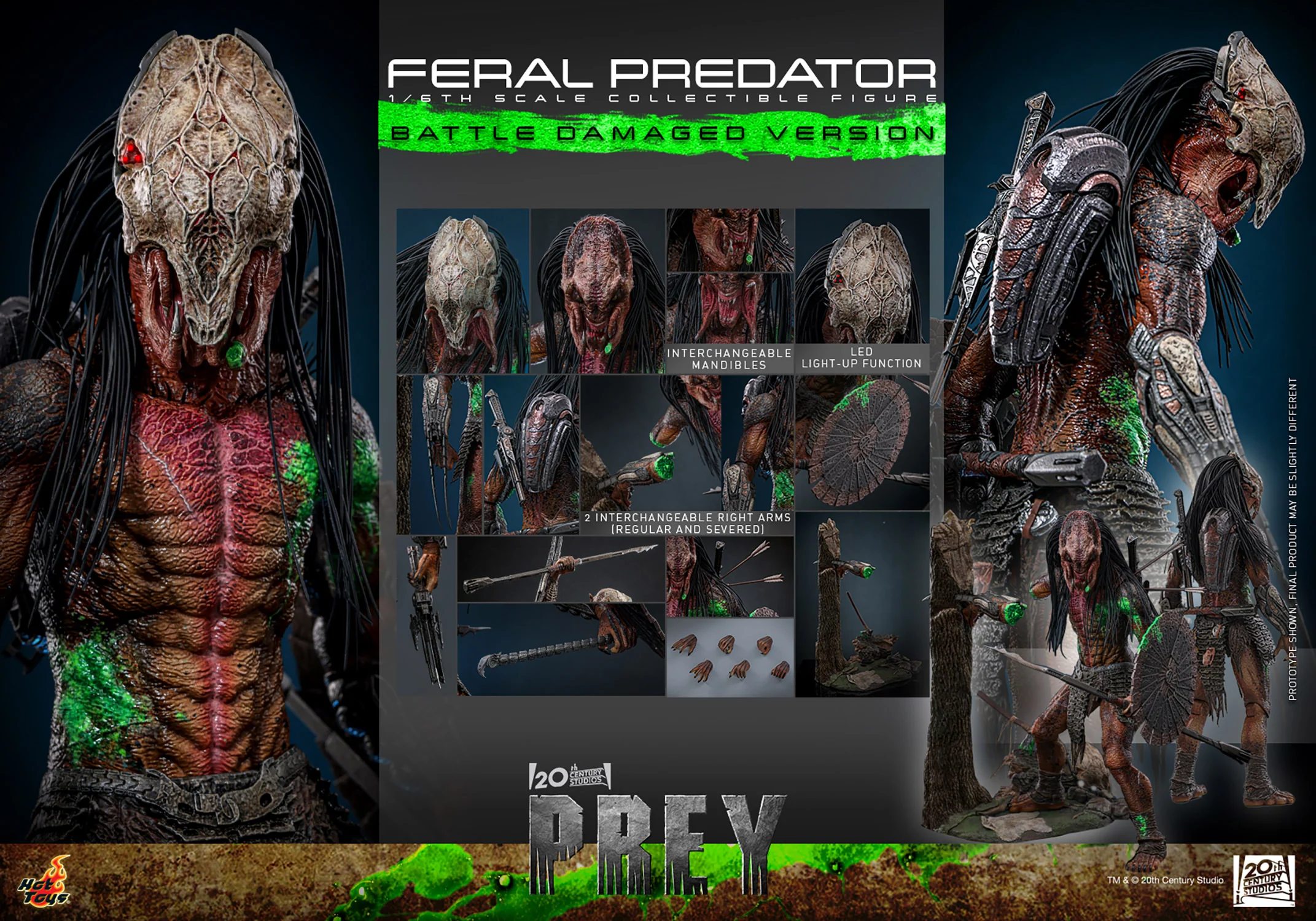 [PREORDER] Feral Predator (Battle Damaged Version) | Sixth Scale Action Figure | Hot Toys - Image 20