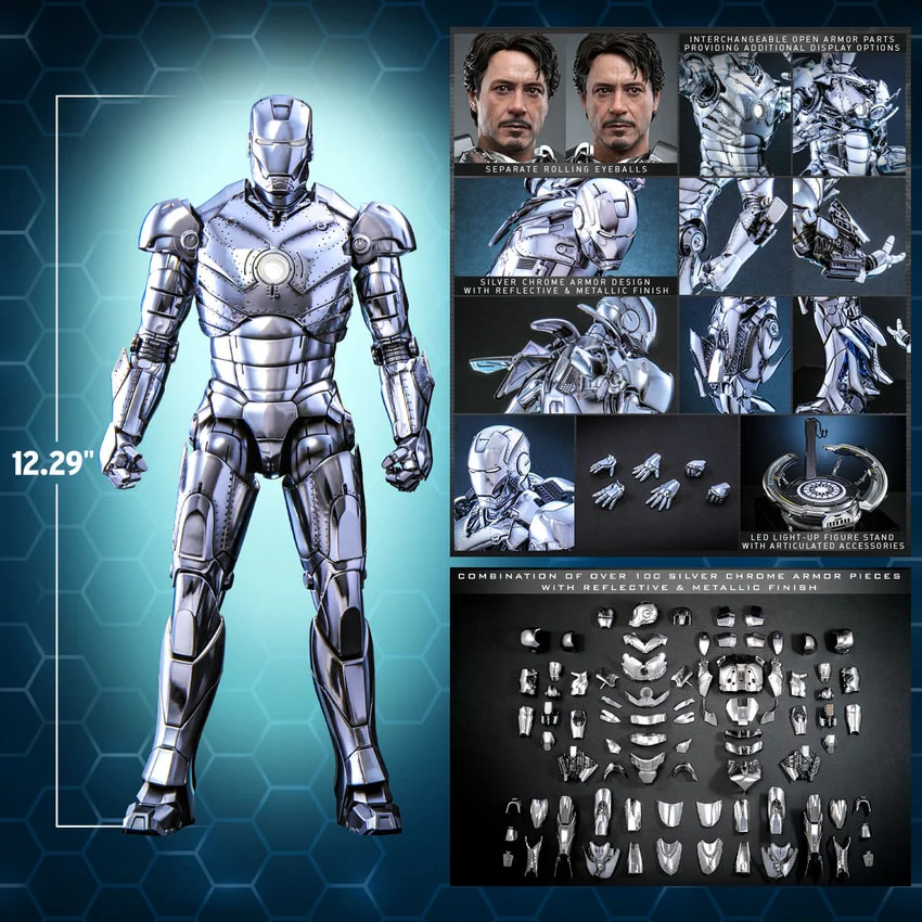 Iron Man Mark II (2.0) Sixth Scale Collectible Figure – Iron Man (2008) (Hot Toys MMS733D59) | Heroes World - Image 2