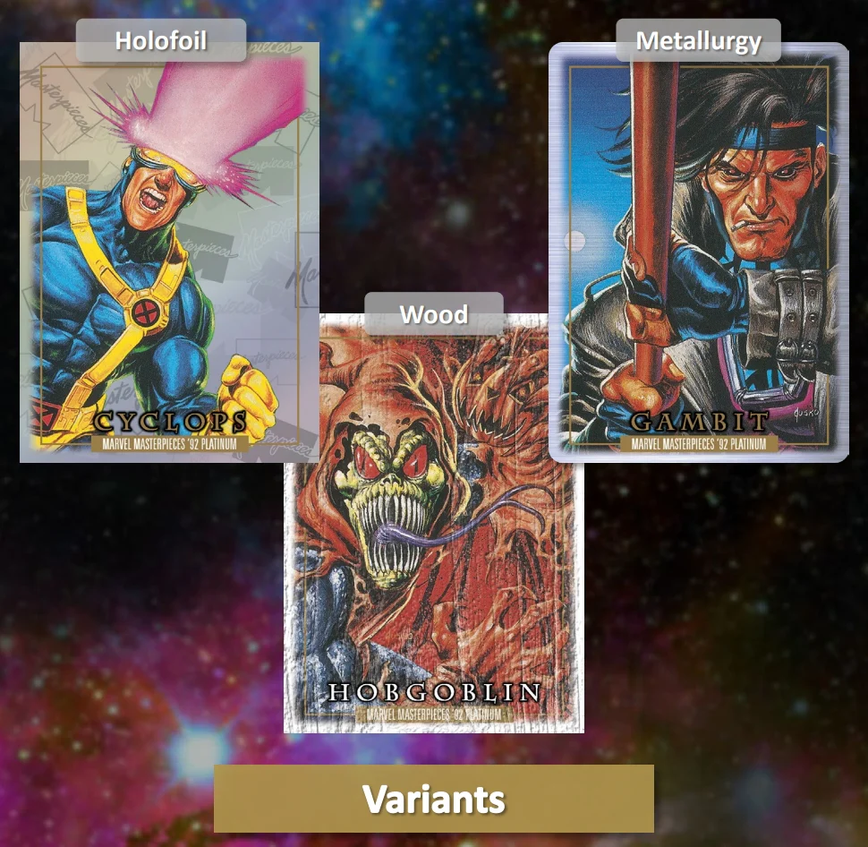 MARVEL MASTERPIECES '92 PLATINUM TRADING CARDS - Image 5