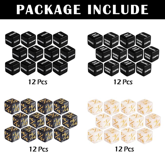 MTG Abilities/Keywords Counter Dice Black/Grey/White (48pcs) - Image 6