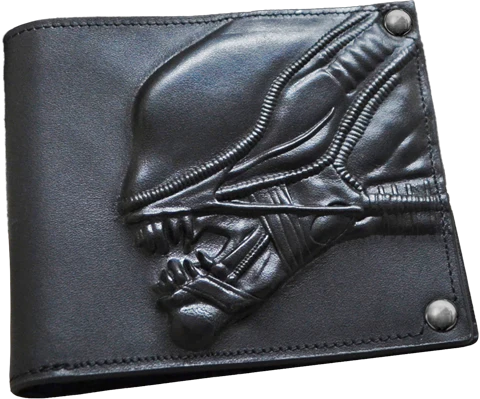 ALIEN EMBOSSED LEATHER WALLET - Image 3