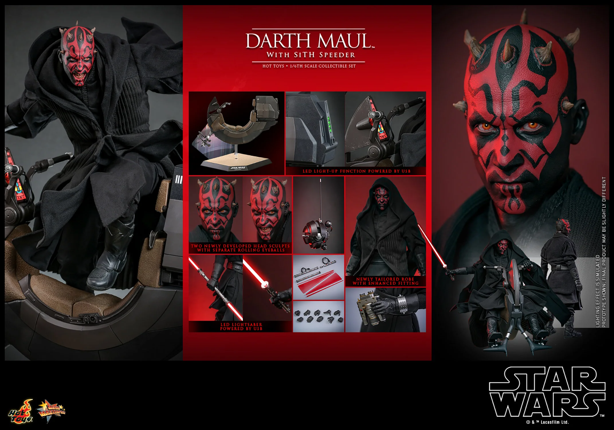Darth Maul with Sith Speeder Sixth Scale Figure Set - Image 20