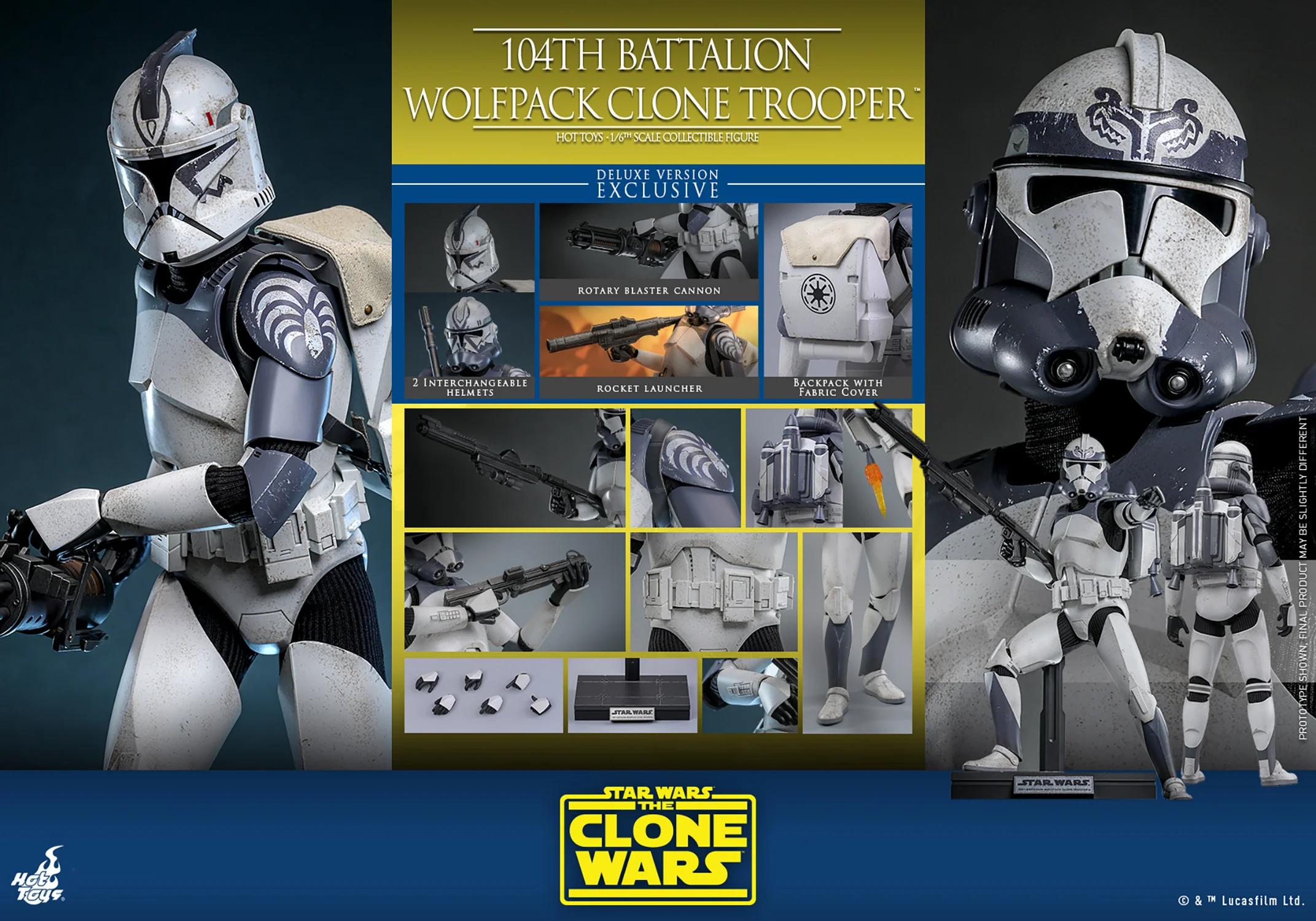 104th Battalion Wolfpack Clone Trooper™ (Deluxe Version) Sixth Scale Figure - Image 17