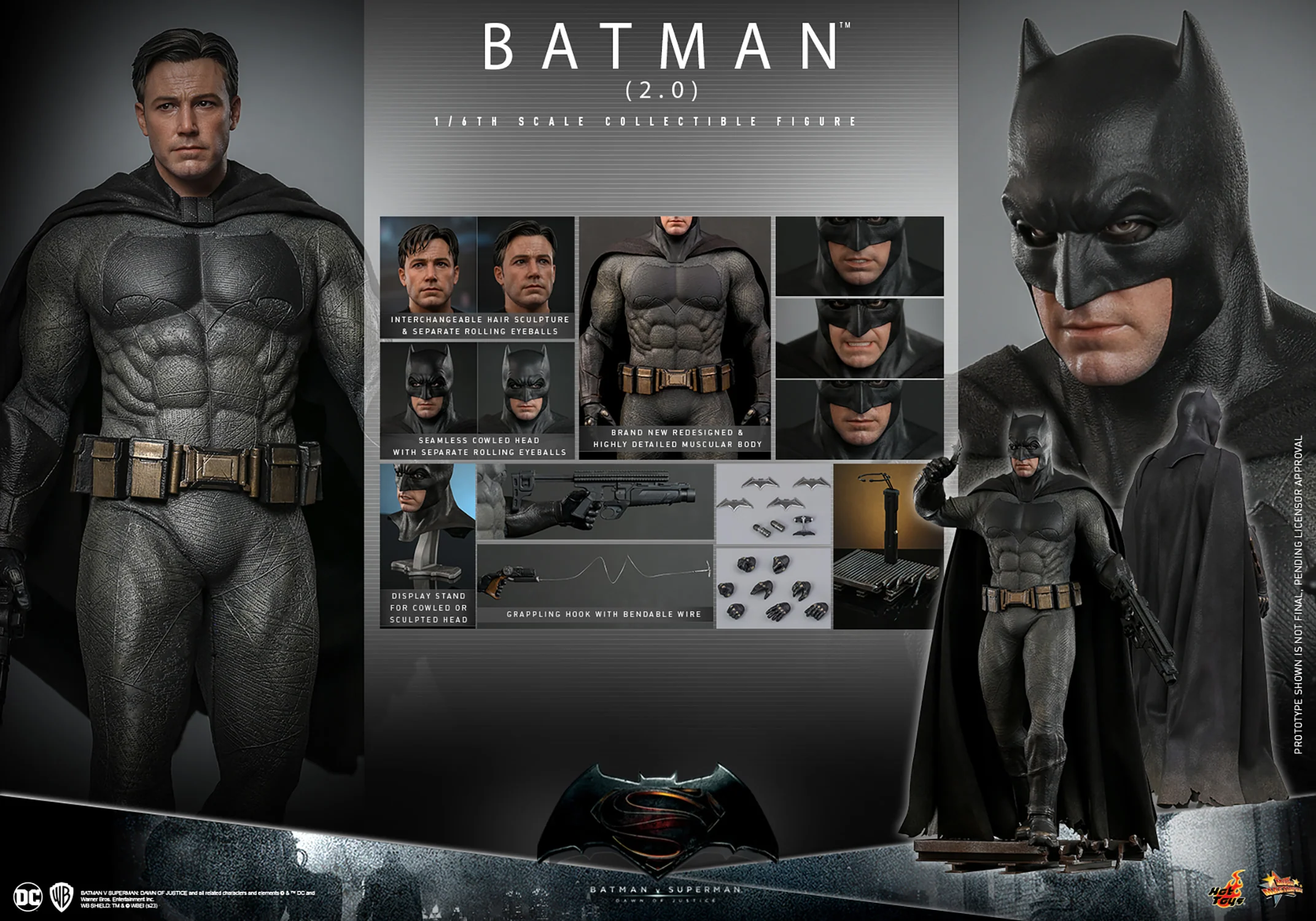 Batman (2.0) (Batman v Superman: Dawn of Justice) Sixth Scale Premium Figure - Image 2