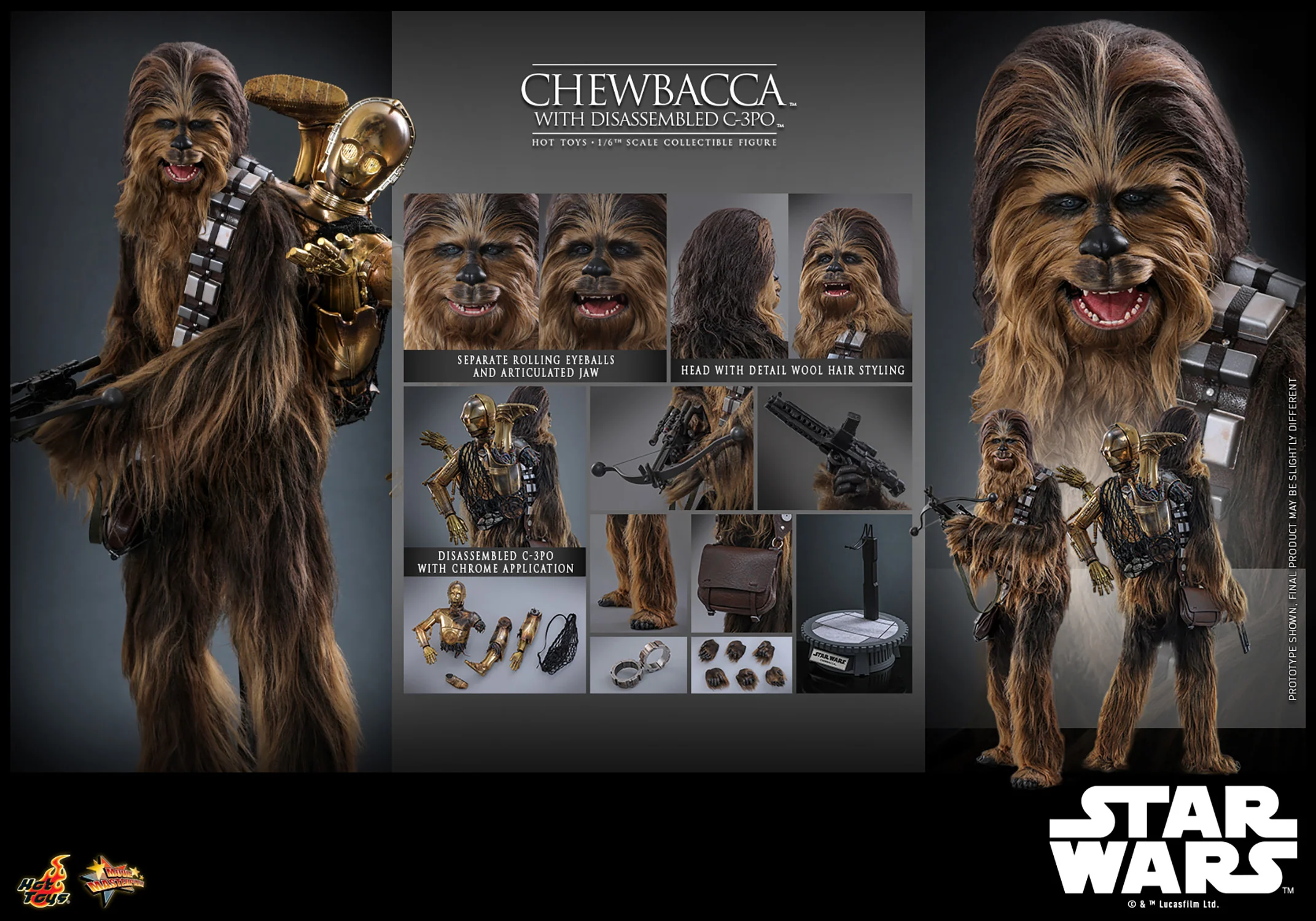 [PREORDER]  Chewbacca™ with Disassembled C-3PO™ Sixth Scale Figure - Image 21