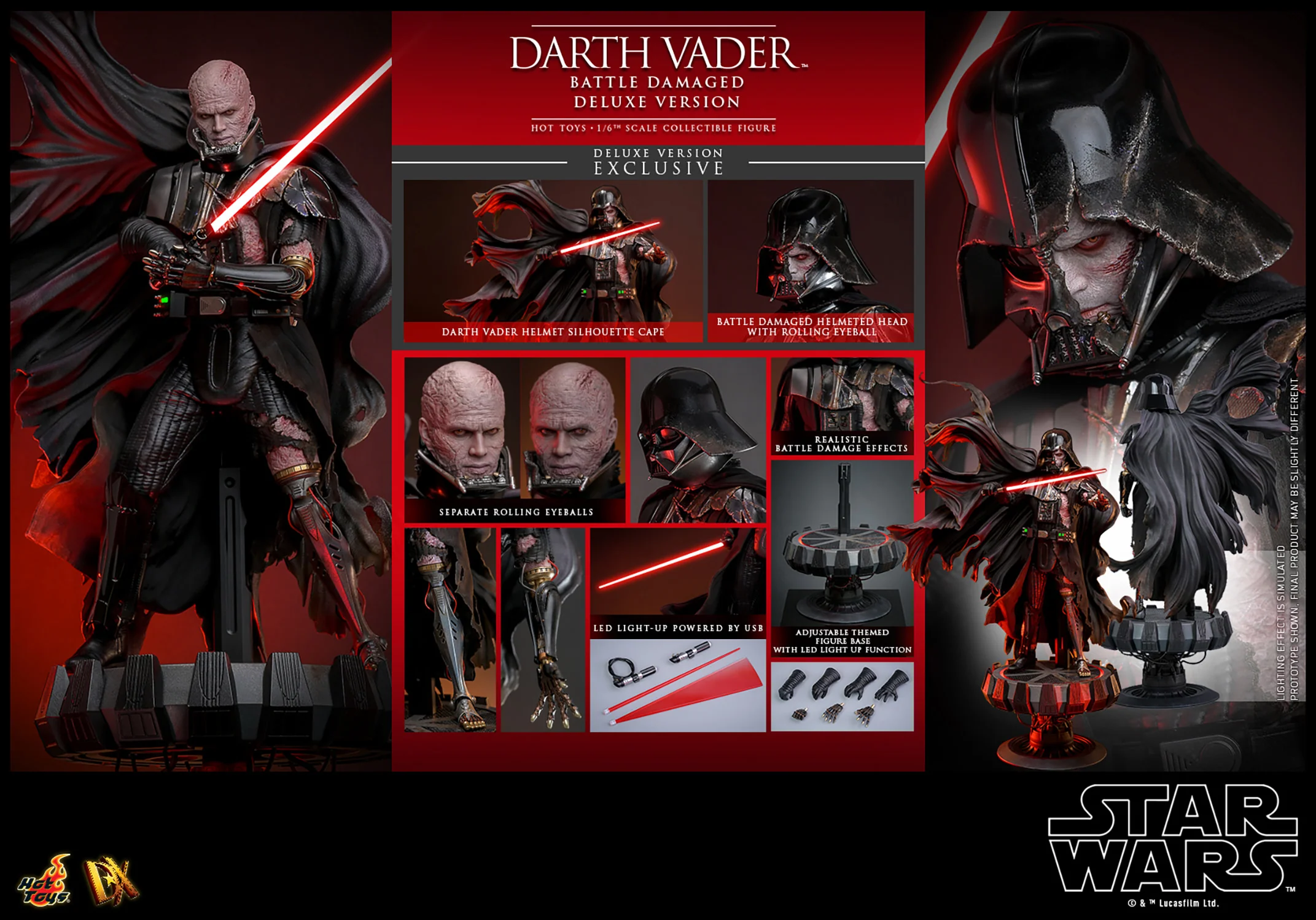 Darth Vader (Battle Damaged) Deluxe Version | Sixth Scale Figure | Hoy Toys - Image 23