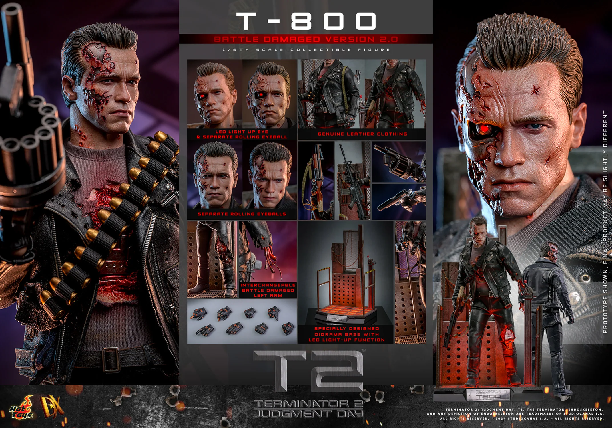 [PREORDER RERUN] T-800 (Battle Damaged Version 2.0) Sixth Scale Figure | Hot Toys - Image 23