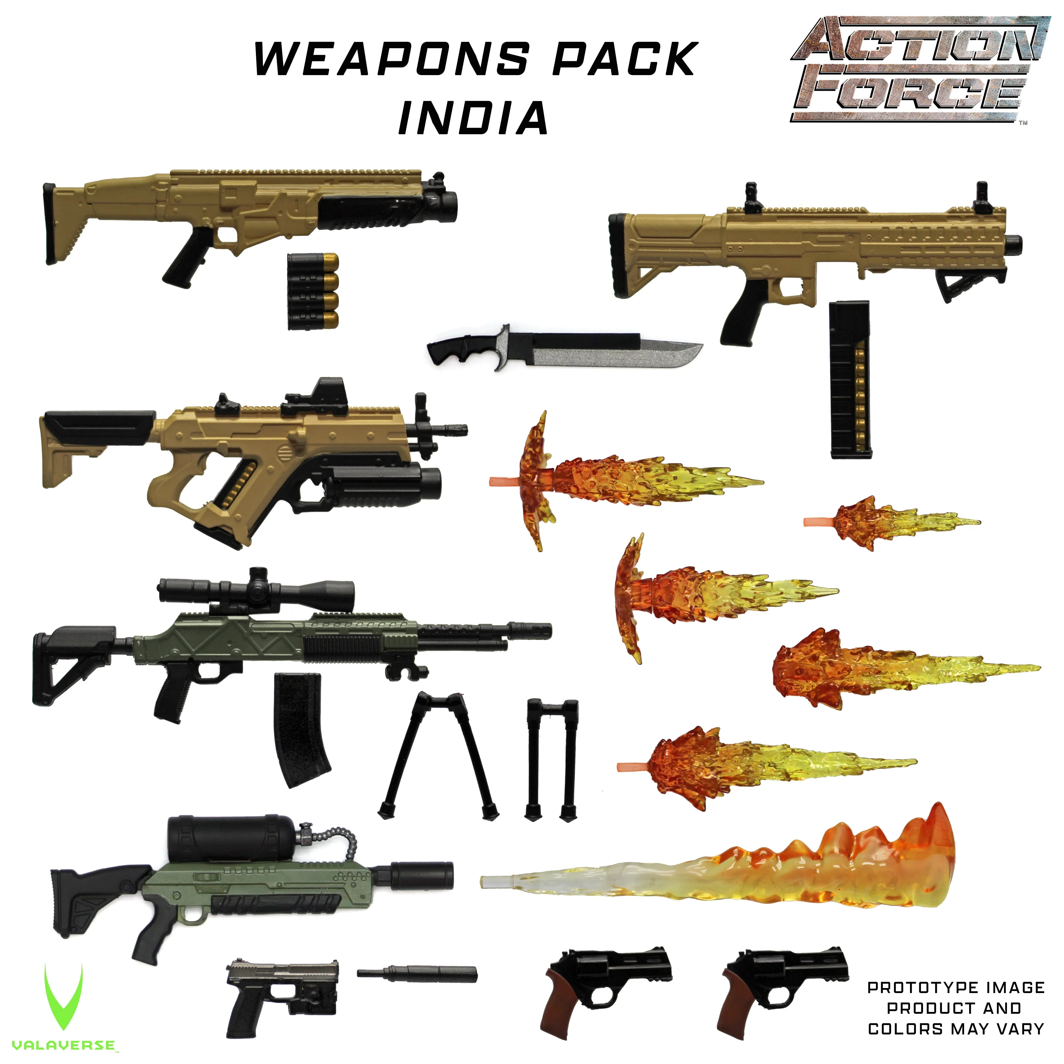 Weapons Pack India | Action Force Series 5 | Valaverse 1:12 Accessories