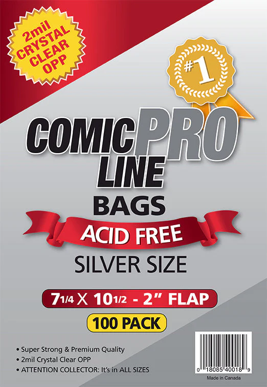 Silver Age Comic Bags - 7 1/4" x 10 1/2" with 2" flap | Storage Supplies | ComicProLine